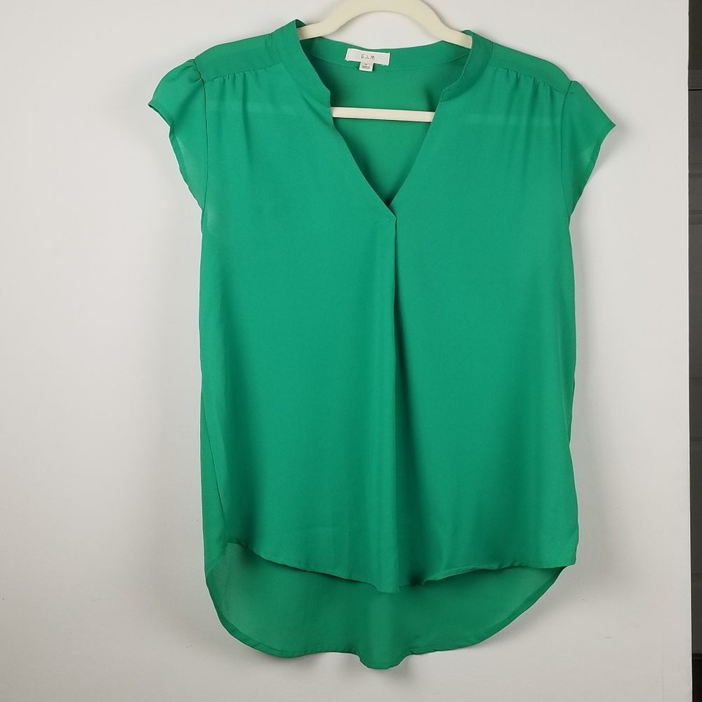 E&M sheer green blouse
